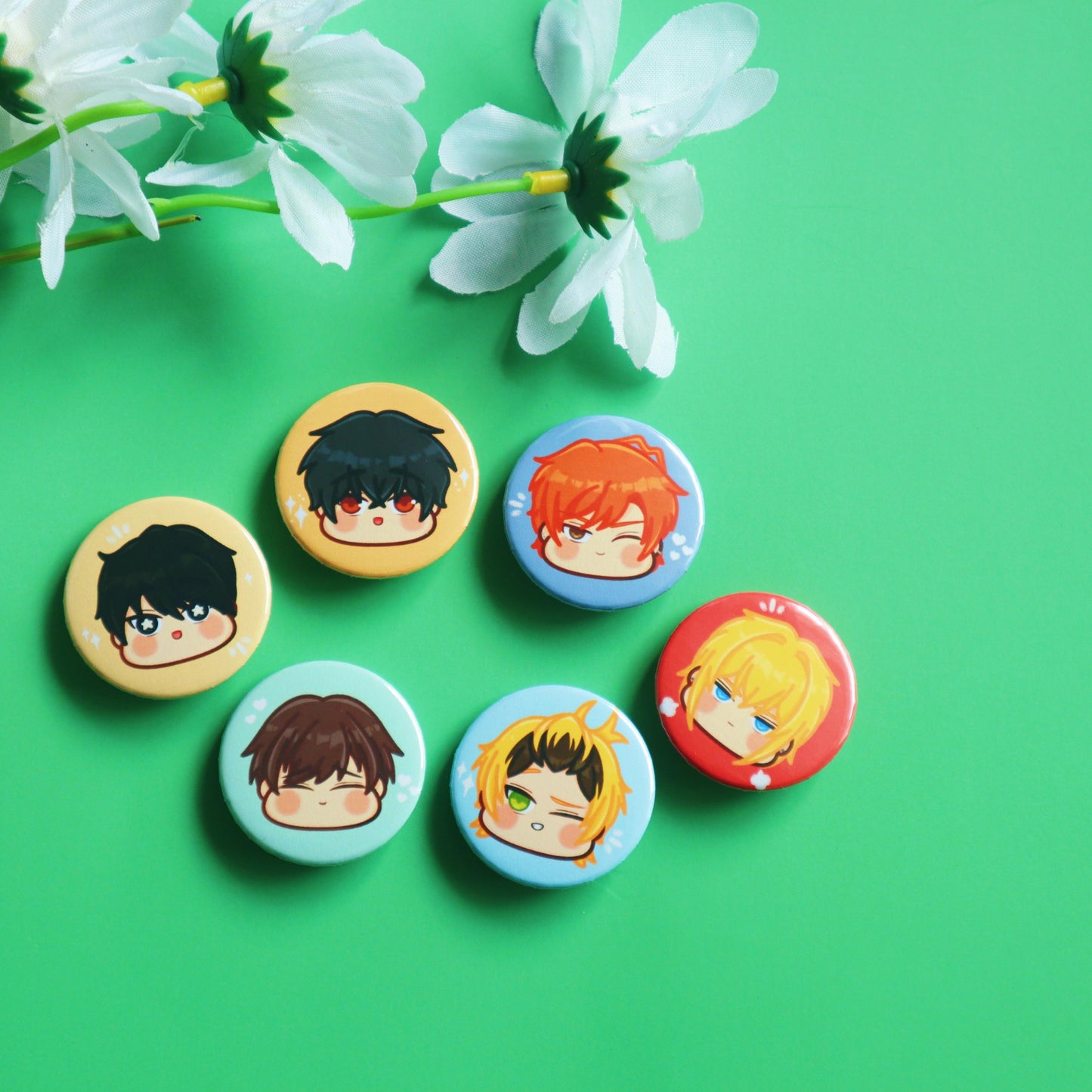 Sasaki to Miyano Fanart Button Pins-Kawaii Chibi Button Badge 32mm-Yaoi/BL Anime/Manga