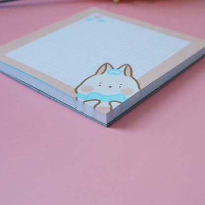 Trans Flag LGBT Memopad - To-Do-List Memopad Grocery List - Trans Flag Kawaii Bunny Floffy Blue Pink