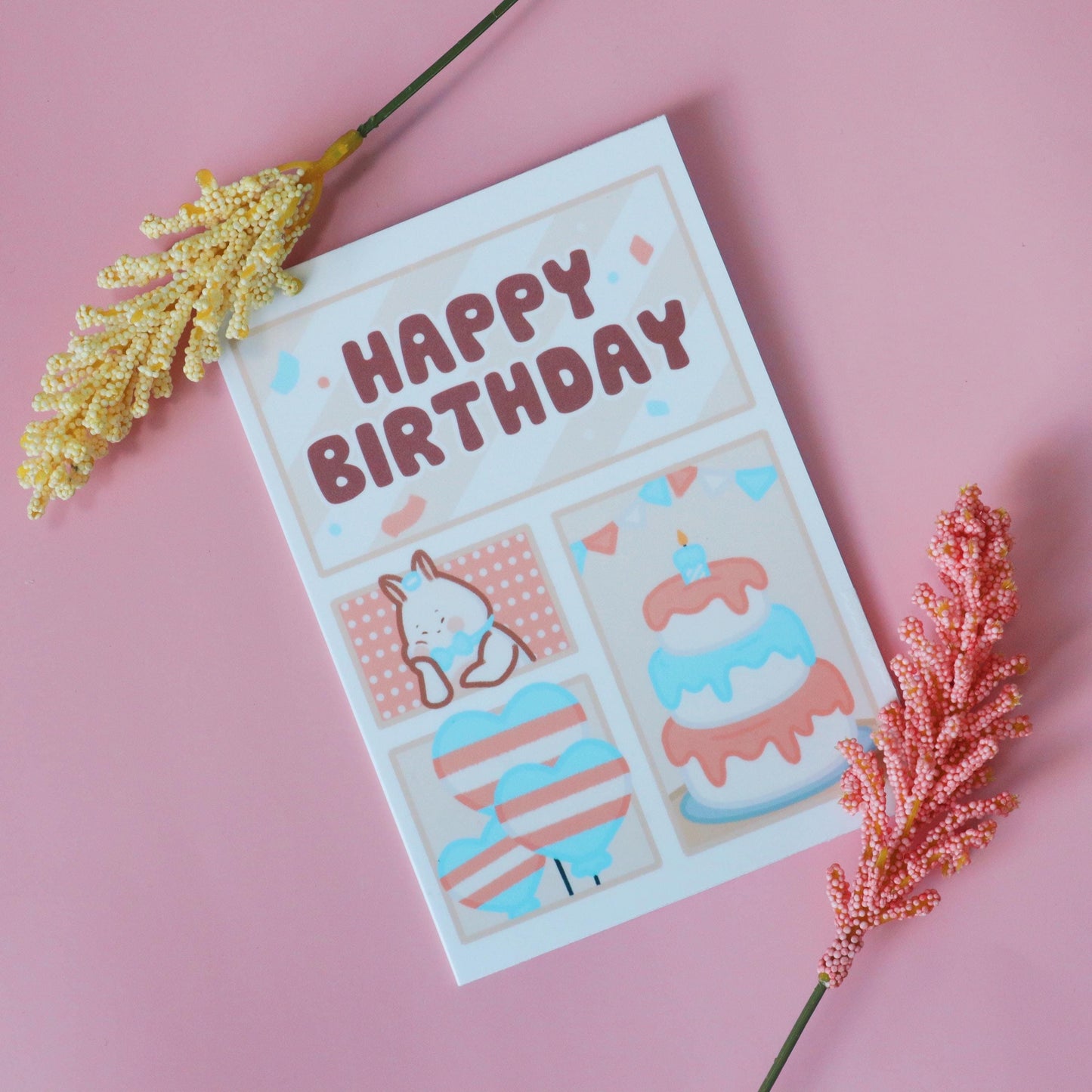 Trans Birthday Card – Floffy Mascot, LGBT Pride