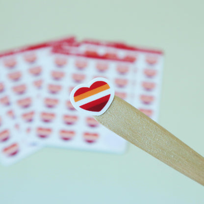 Lesbian Flag Hearts Planner Stickers - Matte/Glossy