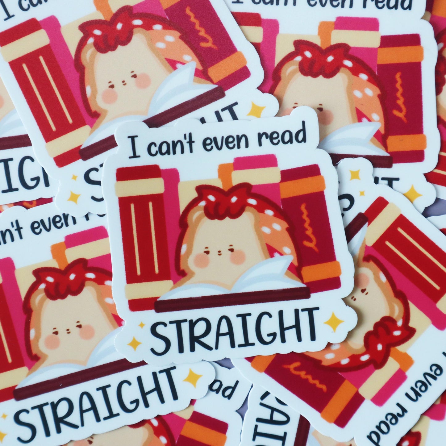 I can't even read straight LGBT Sticker- Cute Lily the Hedgehog Lesbian Flag mascot - Waterproof /Glossy/Matte Laptop Decal Stickers