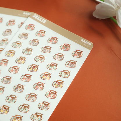 Radio Isometric Planner Stickers - for Hobonichi/Kinbor Journals - Jellie's Music