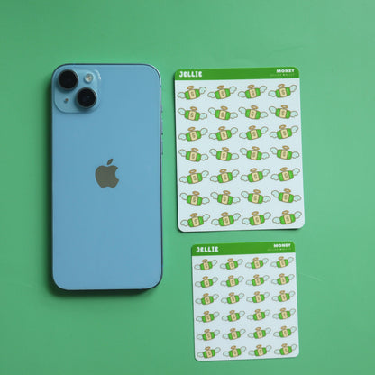 Money Flying Hobonichi Stickers - Finances Bujo/Bullet Journal Planner Stickers - Matte/Glossy