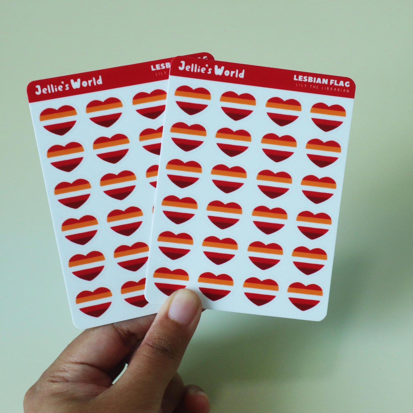 Lesbian Flag Hearts Planner Stickers - Matte/Glossy