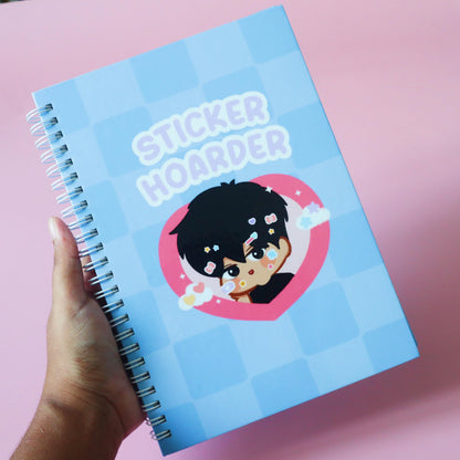 Reusable A5 Sticker Book - Jellies World Kawaii 50 Pages Front & Back - Scrapbook/Journaling  - Blue Pink Purple