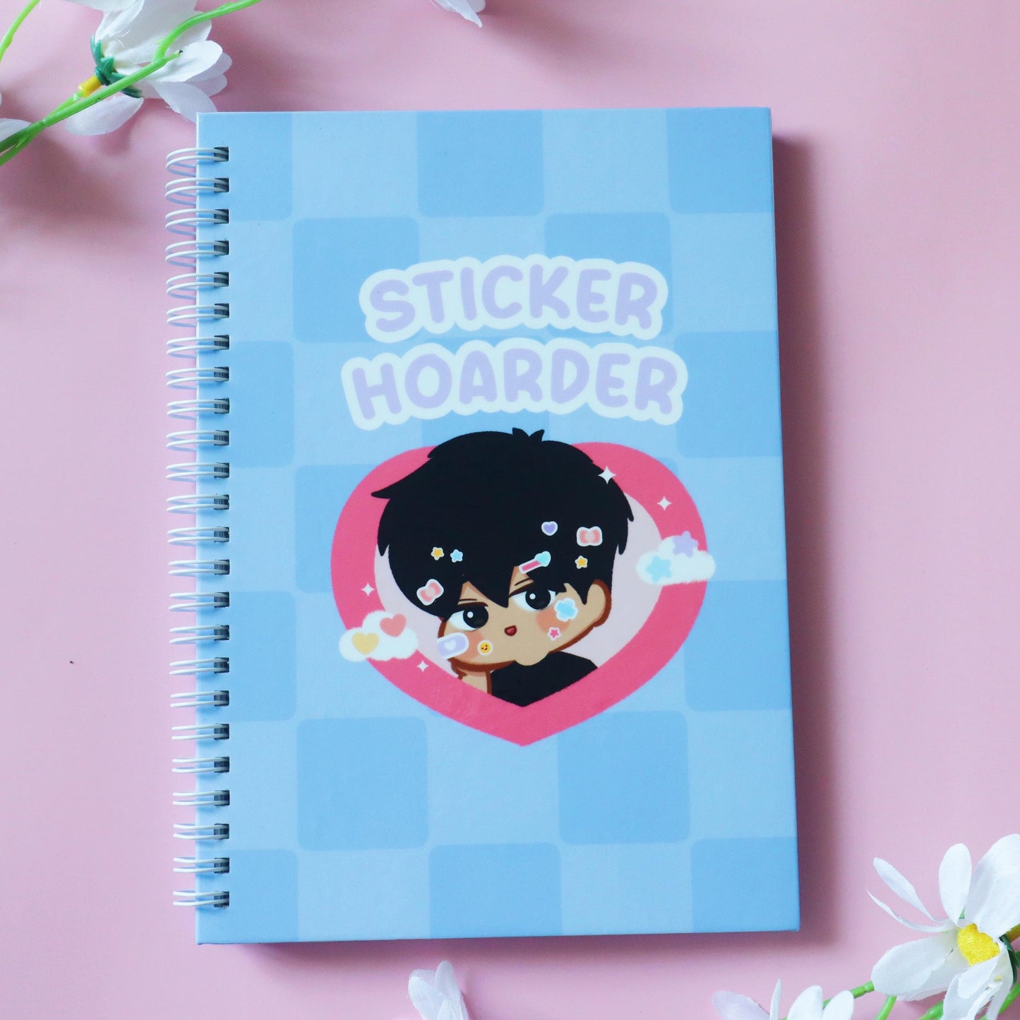 Reusable A5 Sticker Book - Jellies World Kawaii 50 Pages Front & Back - Scrapbook/Journaling  - Blue Pink Purple