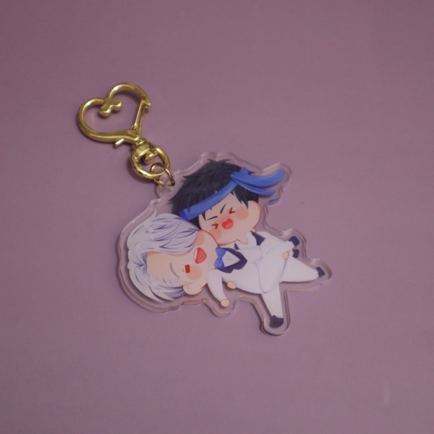 Victuuri YOI Keychain - Just Married Chibi - Kawaii Acrylic Chibi Keyring/Charms - Yaoi/Boys Love Keychain