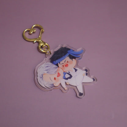 Victuuri YOI Keychain - Just Married Chibi - Kawaii Acrylic Chibi Keyring/Charms - Yaoi/Boys Love Keychain