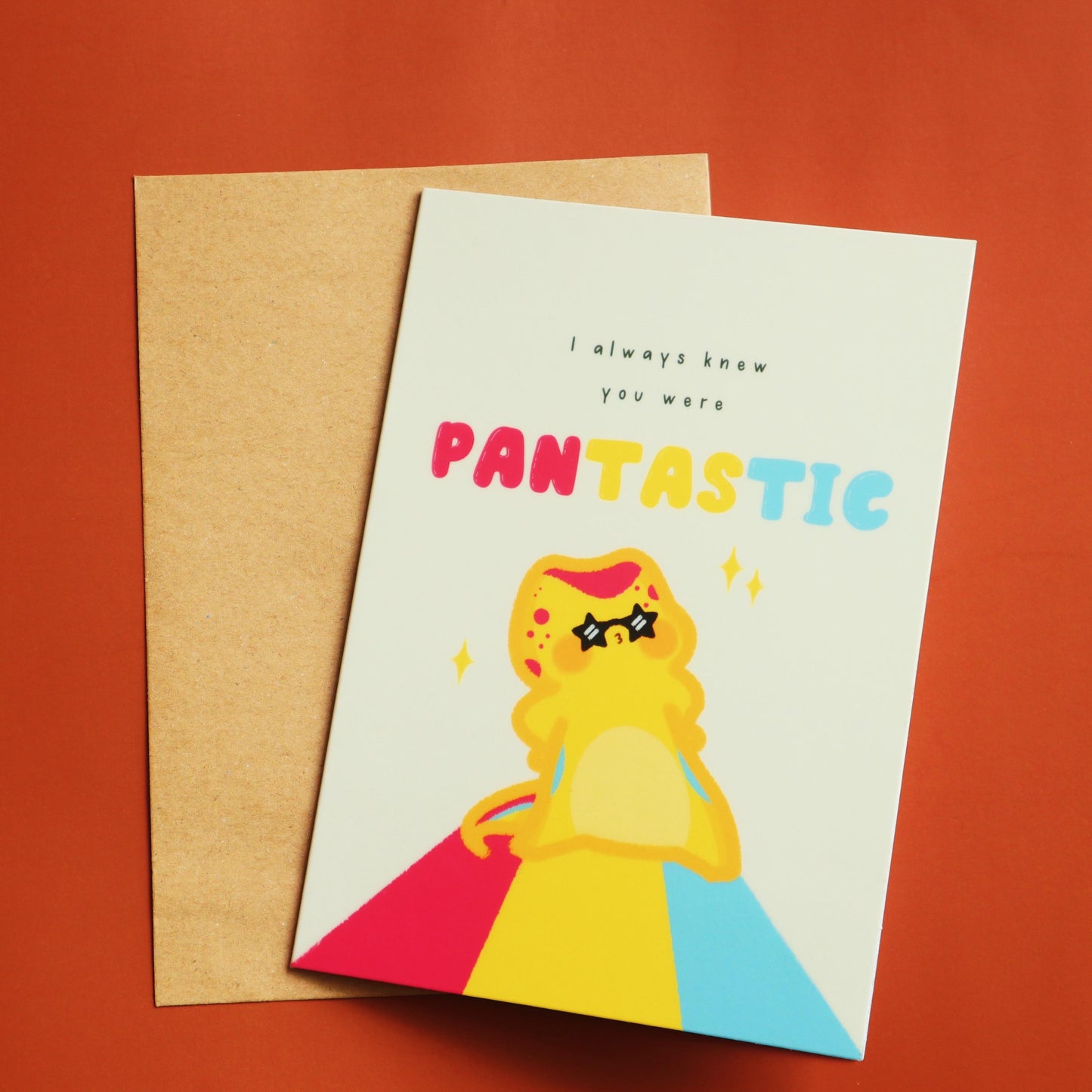 Pansexual PANTASTIC Birthday Card-Pansexual Flag Pascal -Cute Queer LGBT Birthday Card
