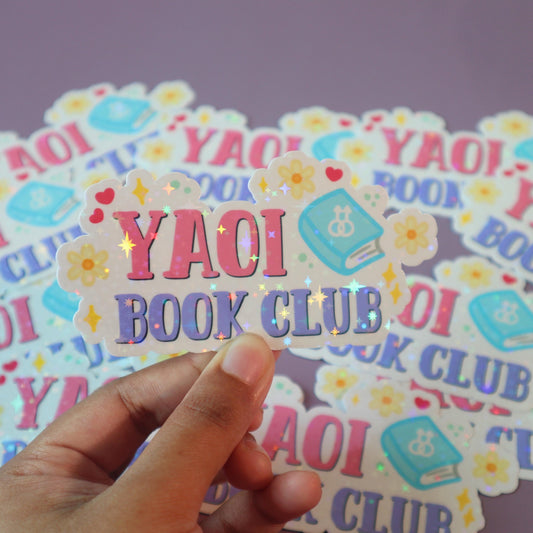 Yaoi Book Club - Fujoshi Fudanshi Waterproof Holographic Laptop Decal Stickers