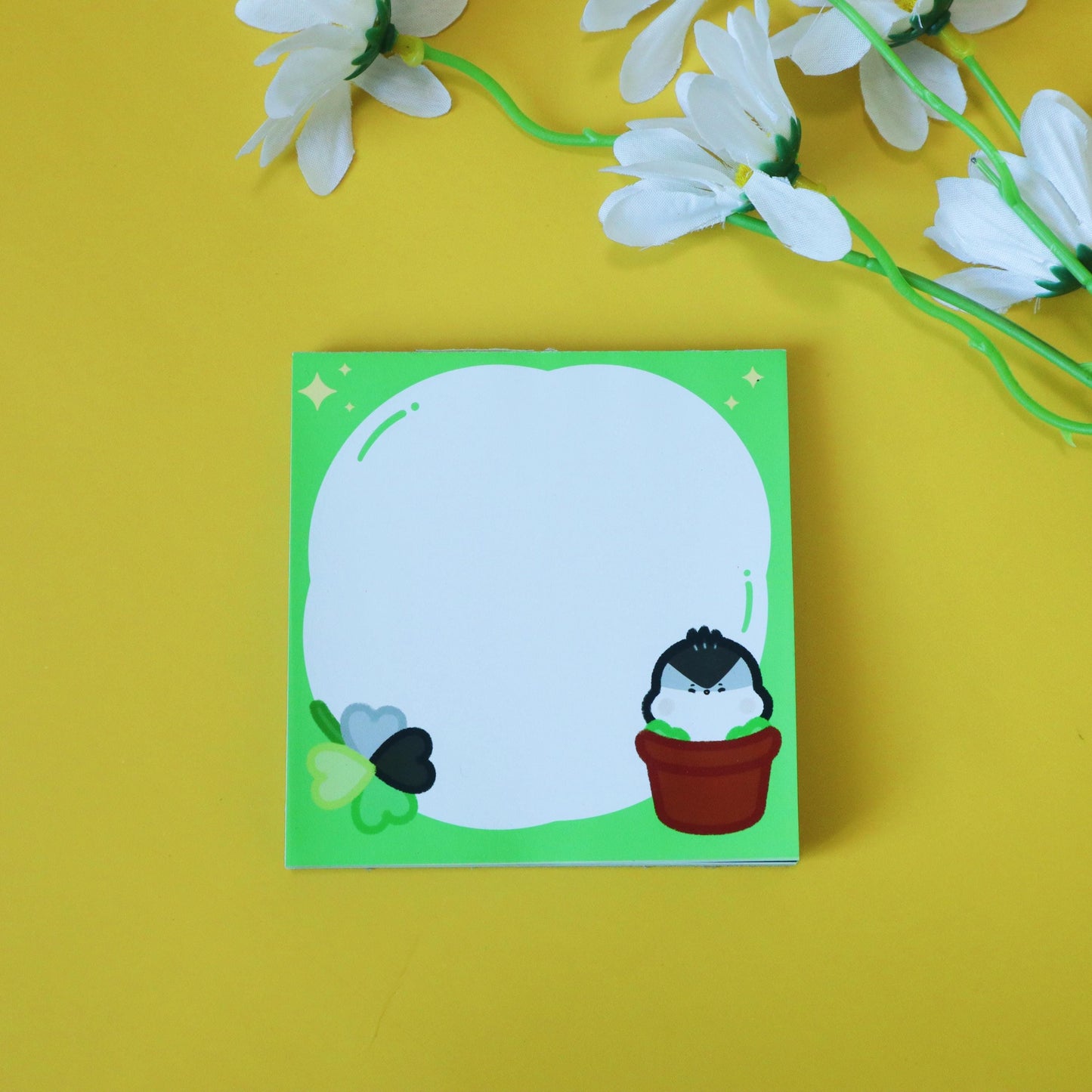 Aromantic Flag LGBT Memopad - To-Do-List Memopad Grocery List - Aromantic Flag Kawaii Bird Arrow Green