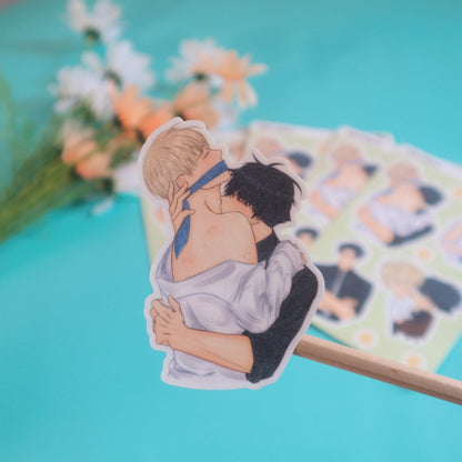 Office AU Fanart Sticker Sheet - Yaoi/BL Manhwa  - Waterproof Laptop Stickers Glitter/Glossy/Matte