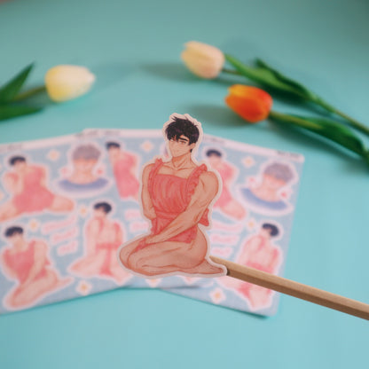 Hadaka Apron Fanart Sticker Sheet - Yaoi/BL Manhwa  - Waterproof Laptop Stickers Glitter/Glossy/Matte