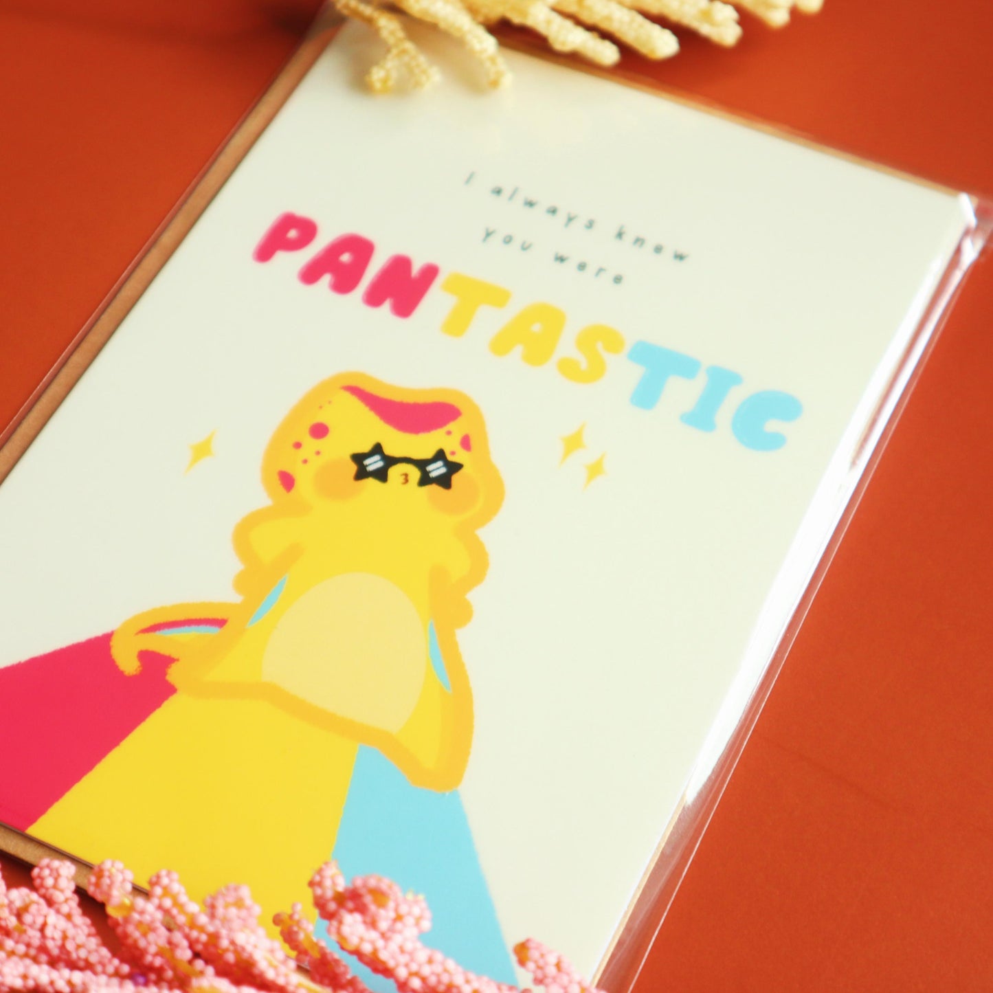 Pansexual PANTASTIC Birthday Card-Pansexual Flag Pascal -Cute Queer LGBT Birthday Card