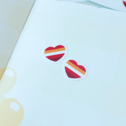 Lesbian Flag Hearts Planner Stickers - Matte/Glossy