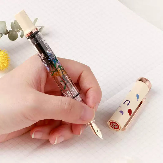 TWSBI Creme Yellow Rose Gold Fountain Pen - Wisteria Edition