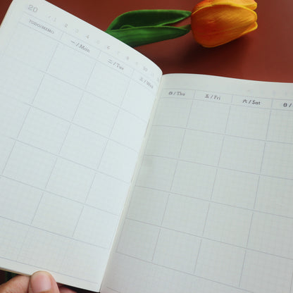 CRENA A6/A5 DayFree Diary [UNDATED] - White/Brown/Black