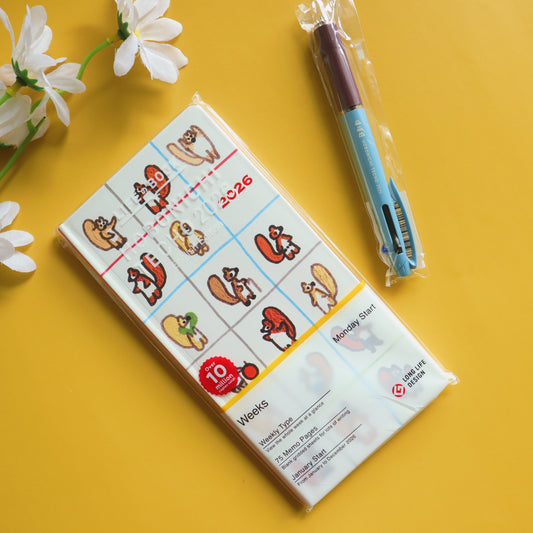 100%ORANGE: Squirrel’s Moving Day - Hobonichi Weeks 2026 - April Start- Japanese