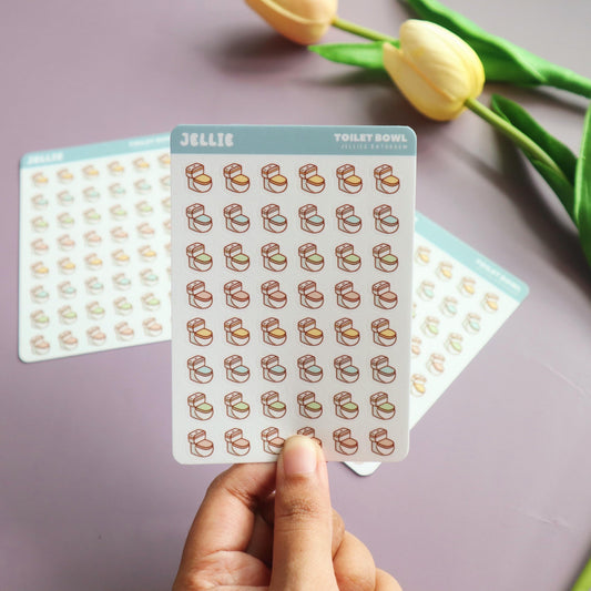 Toilet Bowl Isometric Planner Stickers - for Hobonichi/Kinbor Journals - Jellie's Bathroom
