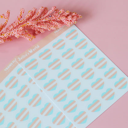 Trans Flag Hearts Planner Stickers - Matte/Glossy