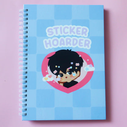 Reusable A5 Sticker Book - Jellies World Kawaii 50 Pages Front & Back - Scrapbook/Journaling  - Blue Pink Purple