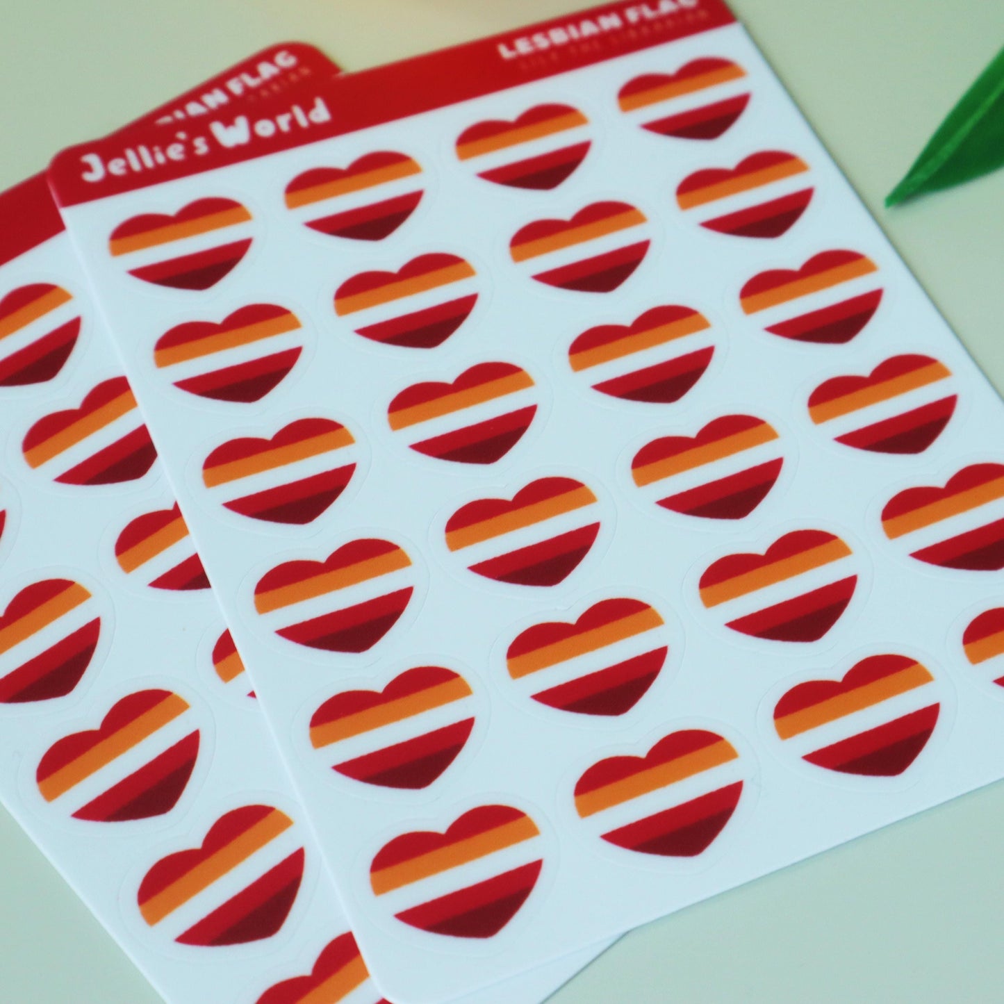 Lesbian Flag Hearts Planner Stickers - Matte/Glossy
