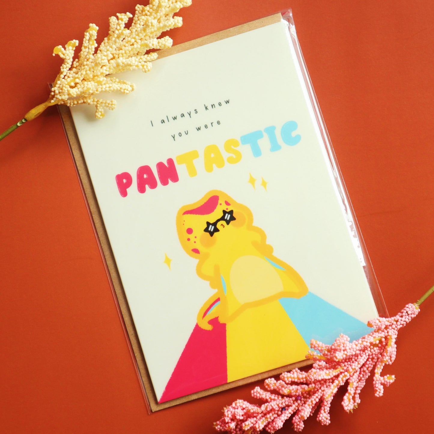 Pansexual PANTASTIC Birthday Card-Pansexual Flag Pascal -Cute Queer LGBT Birthday Card