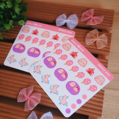 Uke-chin Seme-chin Funfair Planner Stickers - Yaoi/BL Cute Chibi- Mini Bujo/Bullet Journal Planner Stickers - Matte/Glossy