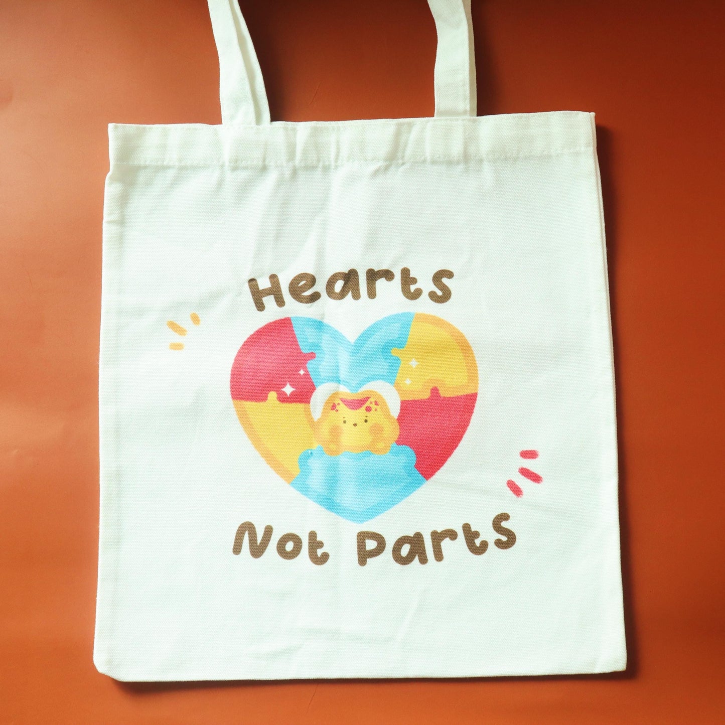 Pansexual Flag Tote Bag - Subtle LGBT Hearts Not Parts