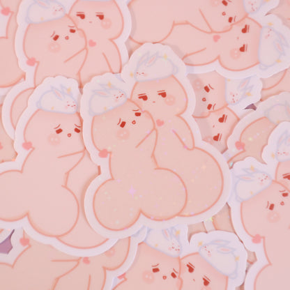 Chibi Penis Cute Rabbit Year - Yaoi/BL Manhwa Uke-chin Seme-chin Waterproof Holographic/Glossy/Matte Laptop Decal Stickers