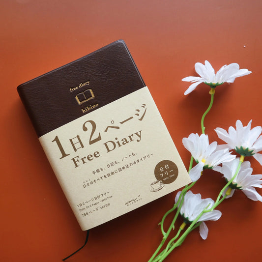 Midori Hibino A6 Free Diary [UNDATED] Ivory/Brown